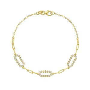 14K Diamon'Oro Paperclip Bracelet