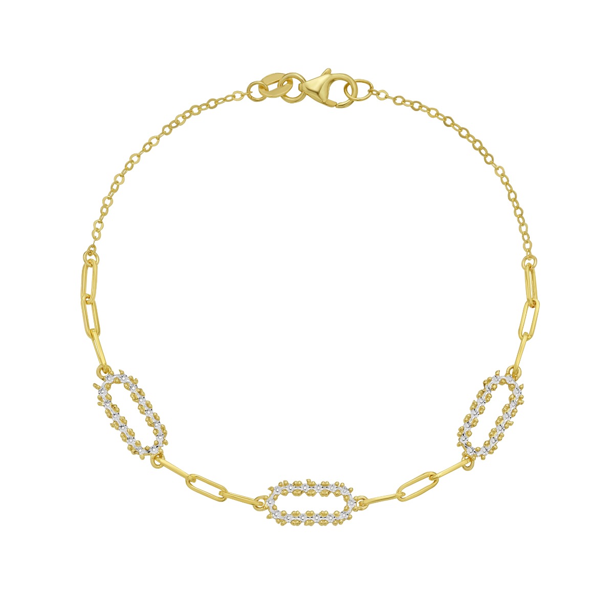 14K Diamon'Oro Paperclip Bracelet