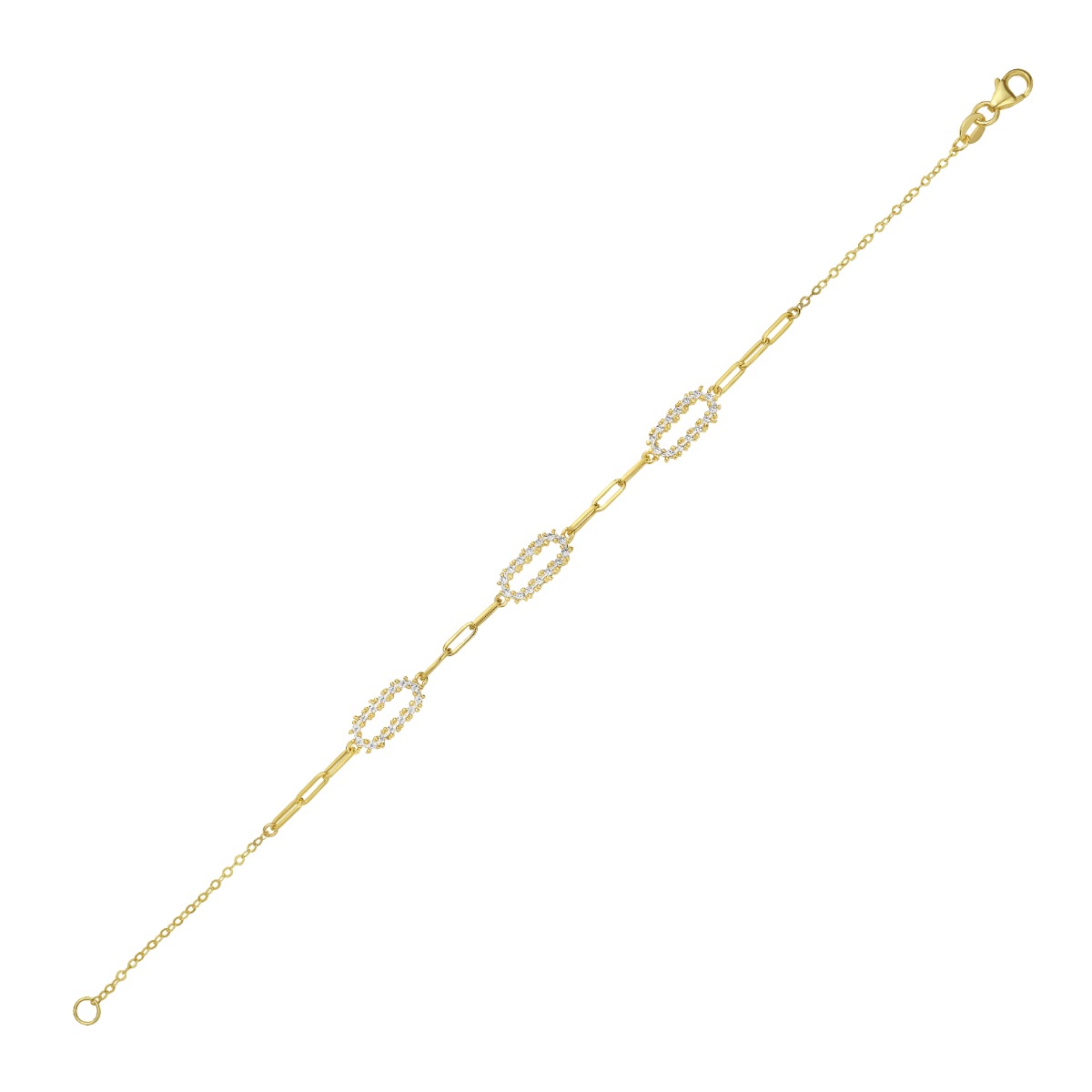 14K Diamon'Oro Paperclip Bracelet