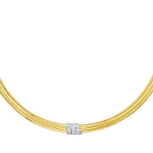 14K .21ct Diamond Omega Necklace