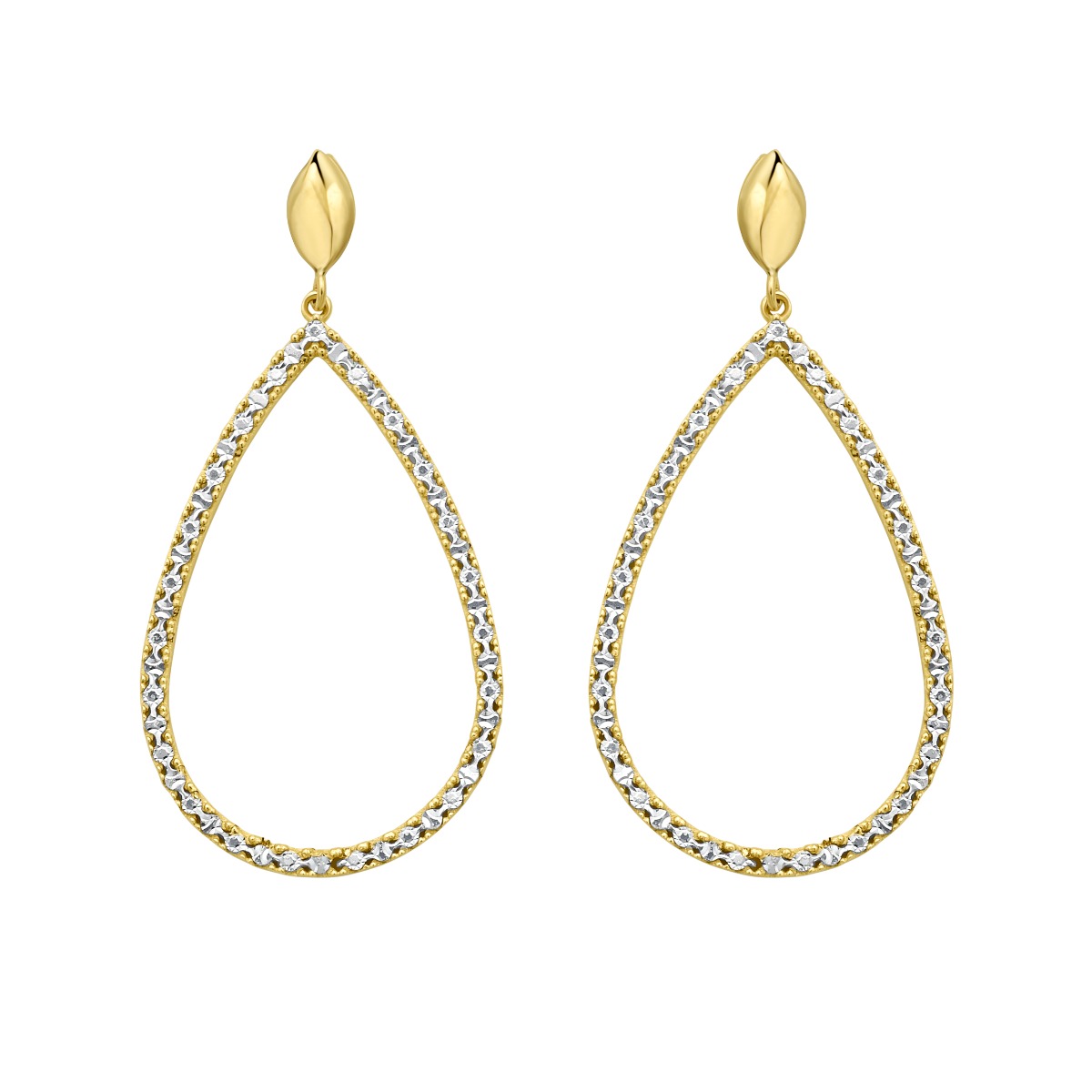 14K Diamon'Oro Marquise Earrings