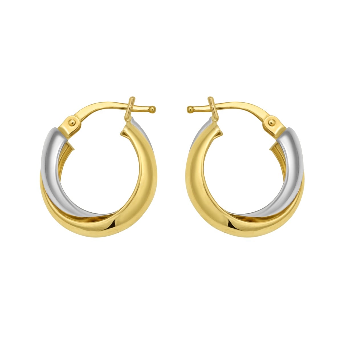 14K Interlocking Trinity Hoops