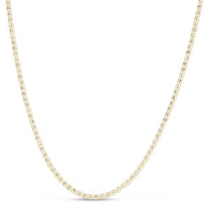14K Gold 18" 2.7mm Two-Tone Fancy Ice Chain
