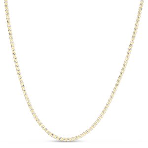 14K Gold 16" 2.7mm Two-Tone Fancy Ice Chain