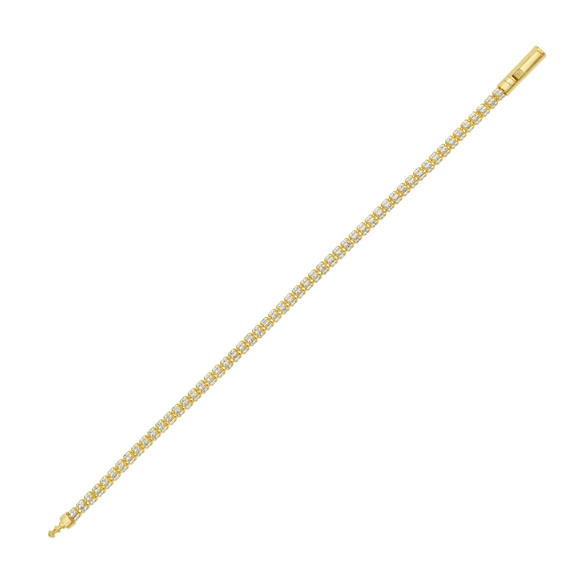 14K 3.3mm Fancy Ice Chain Bracelet