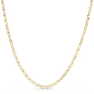 10K 3.3mm Two-Tone Fancy Ice Chain