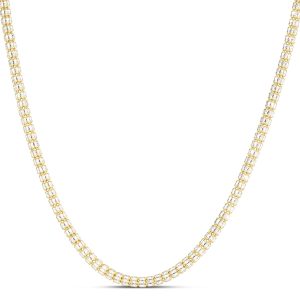 14K 3.8mm Two-Tone Fancy Ice Chain