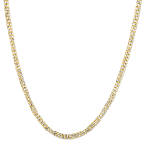 14K Gold 8.25" 4.25mm Two-Tone Fancy Ice Chain