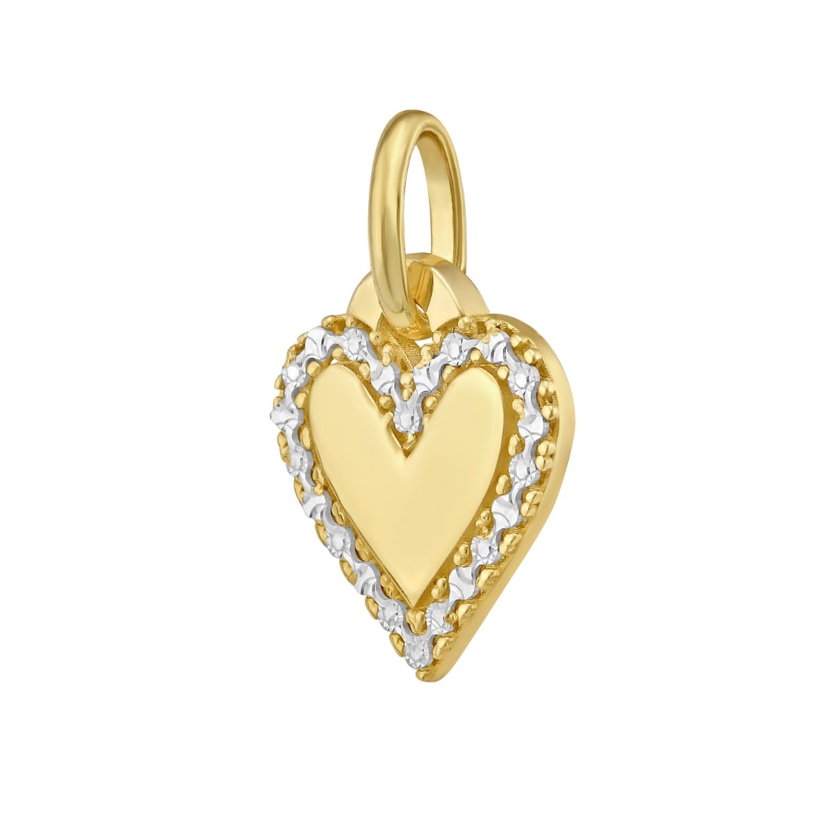 14K DC Outline Heart Charm