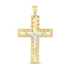 14K Two-tone Cross Pendant