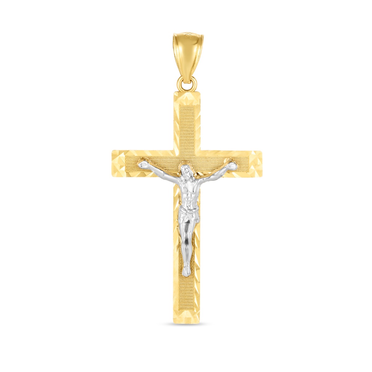 14K Two-tone Cross Pendant