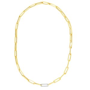 14K  .32ct Diamond Paperclip Necklace