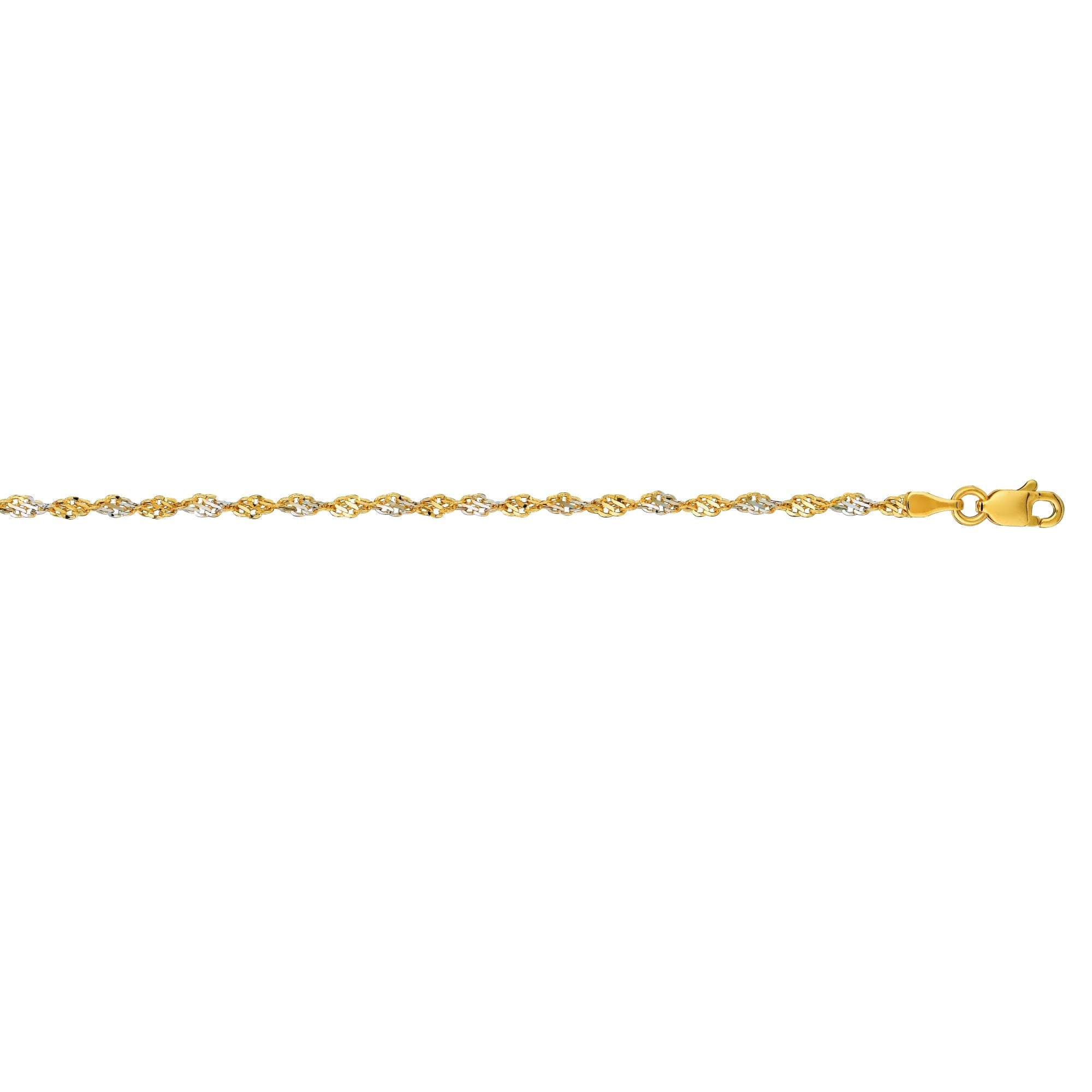 14K Gold 2.5mm Singapore Chain