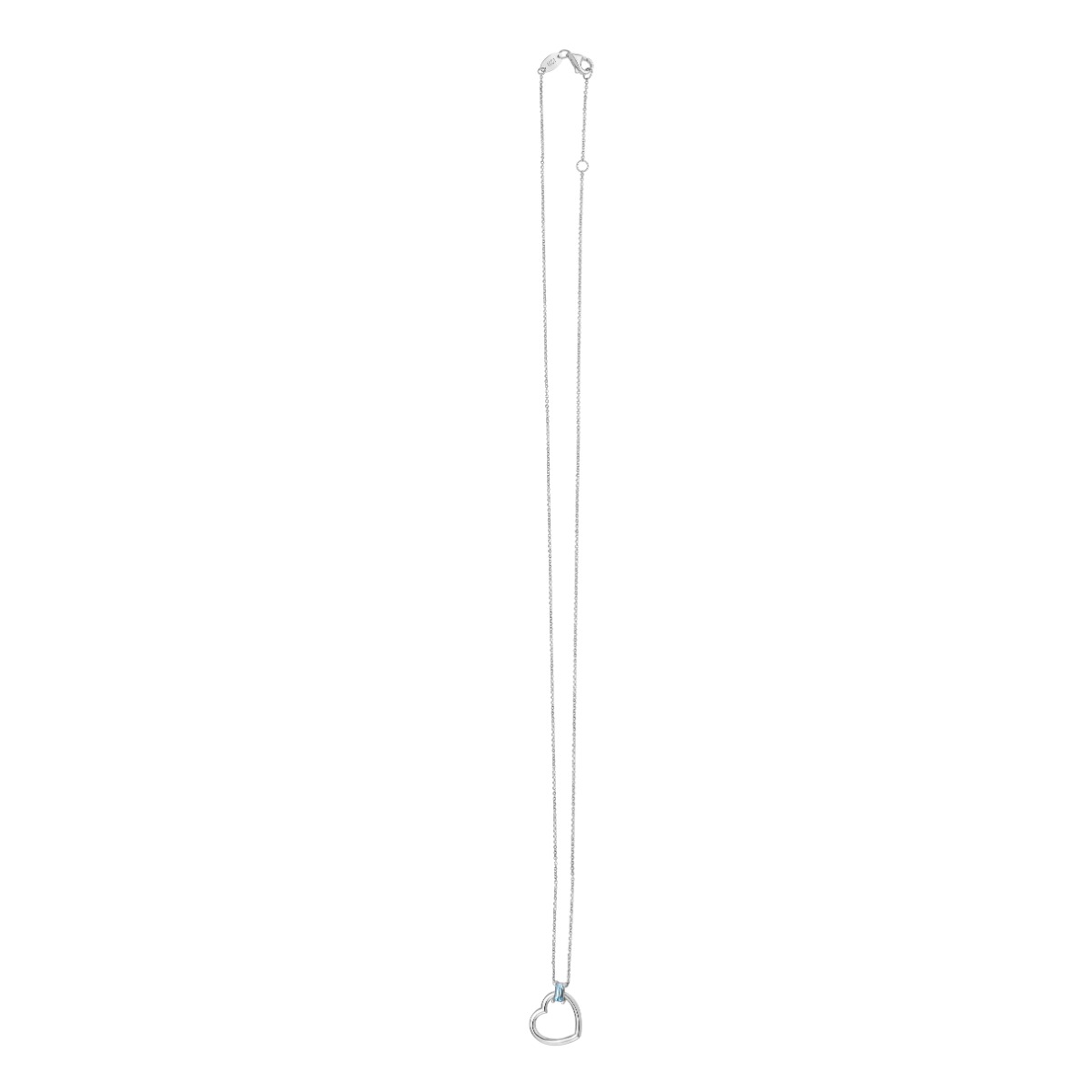 14K Baguette Gemstone Heart Necklace