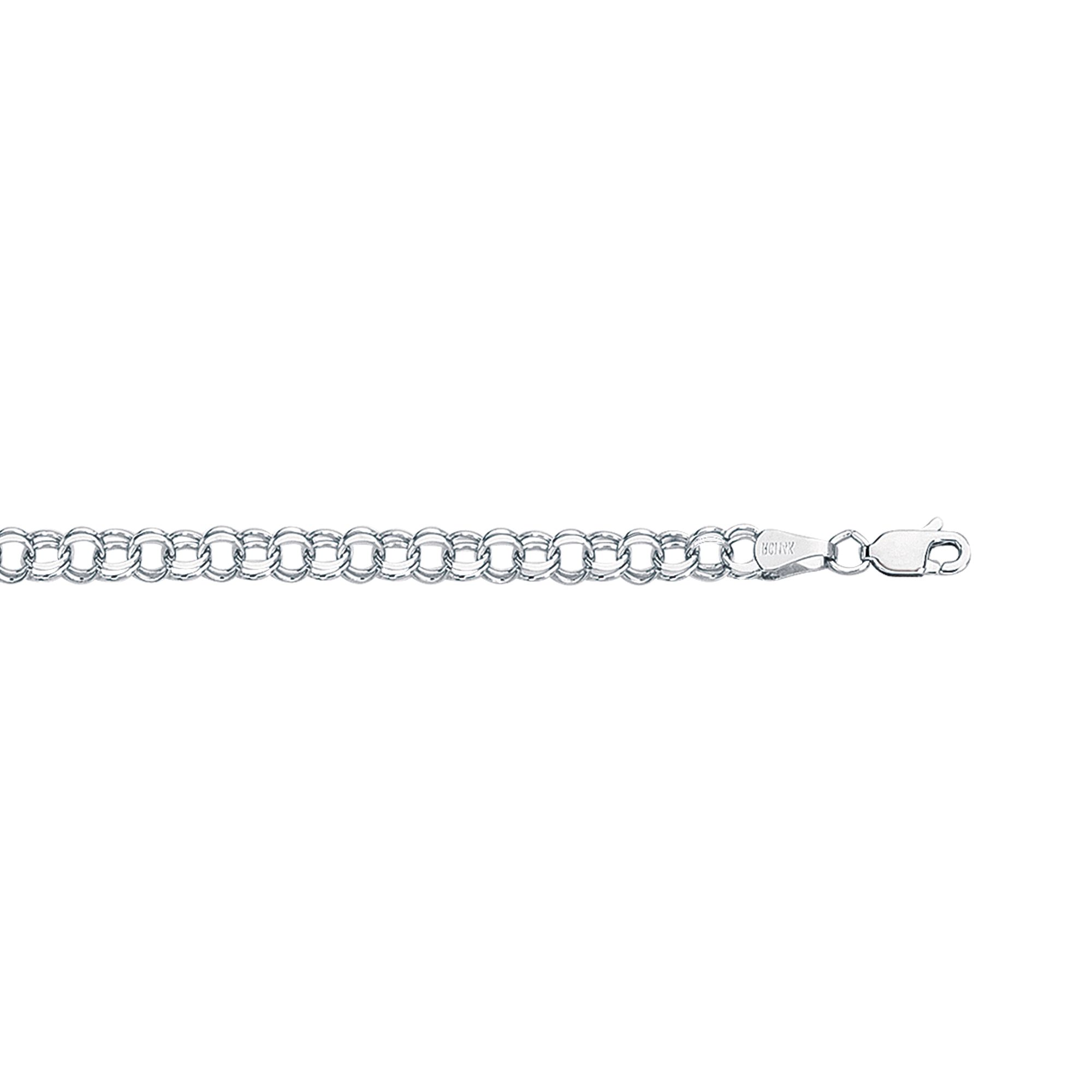 14K Gold Small Double Link Charm Bracelet