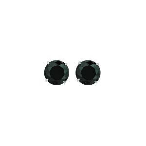 14K Gold 8mm Black CZ Stud Earring
