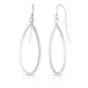 14K Gold Graduated Open Oval Dangle Earring