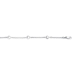 14K Gold Heart Station Bracelet