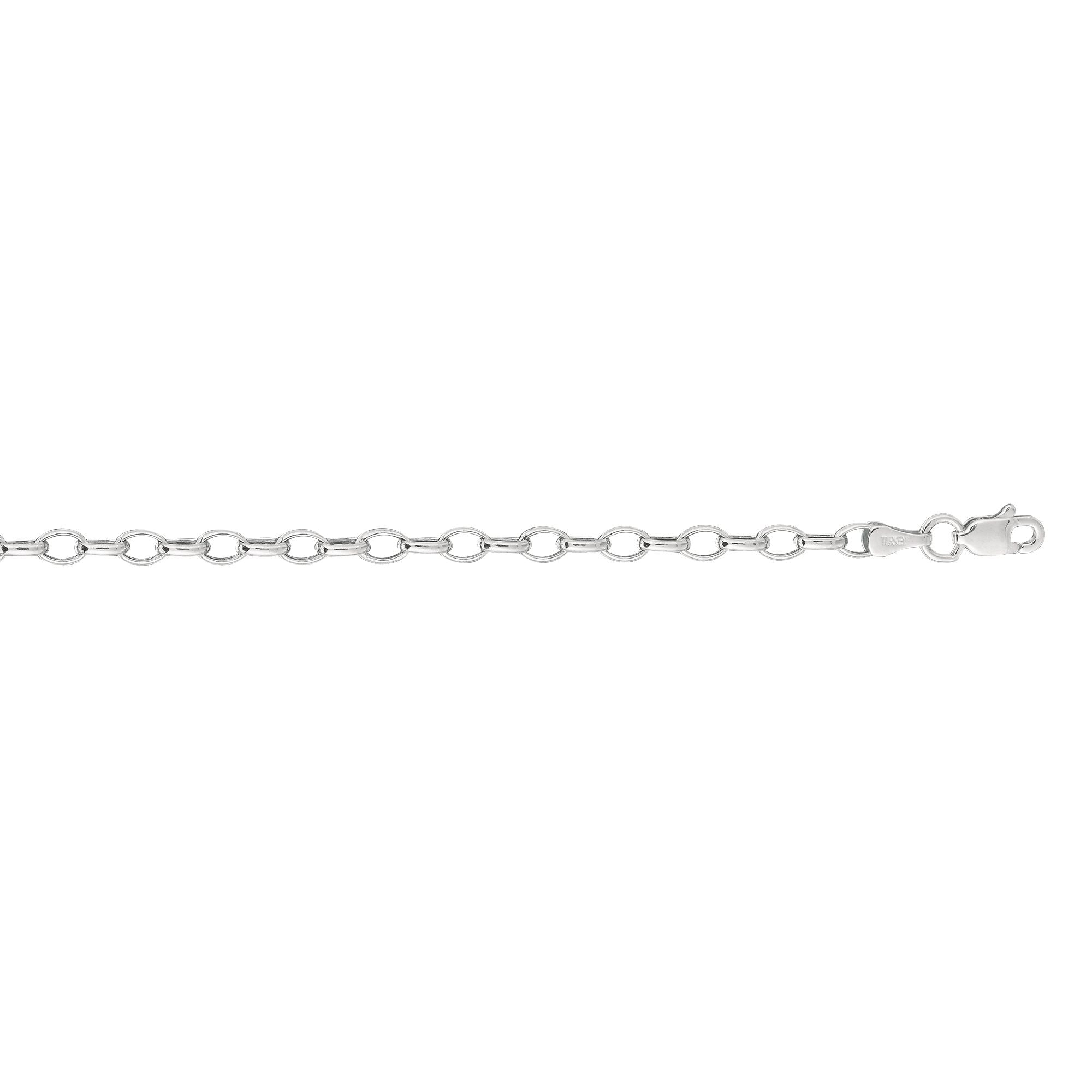 14K Gold 3.2mm Lite Oval Rolo Chain