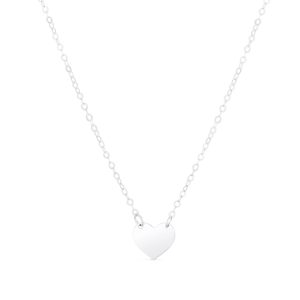14K White Mini Heart Pendant