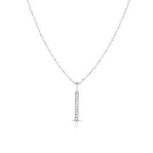 14K Gold .06ct Diamond Bar Necklace