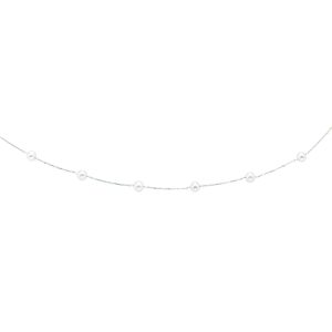 14K Gold Pearl Station Necklace