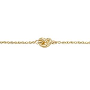 14K Gold Polished Puffed Love Knot Bracelet