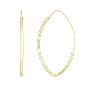 14K Gold Small Polished Marquise Fashion Hoop Earring