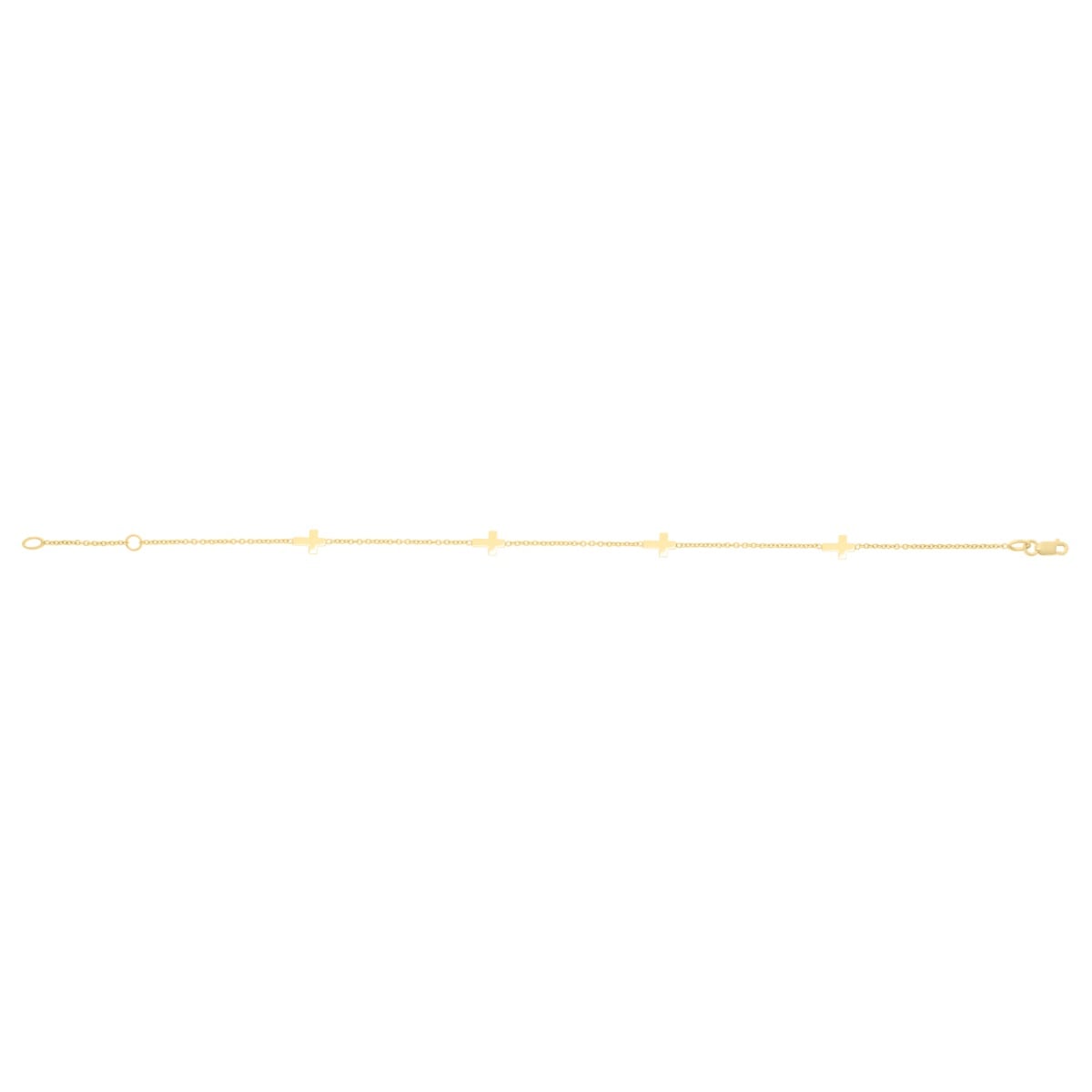 10K Sideways Cross Anklet