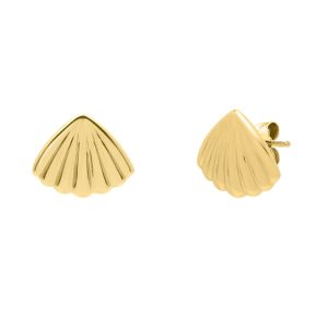 10K Sea Shell Stud Earring
