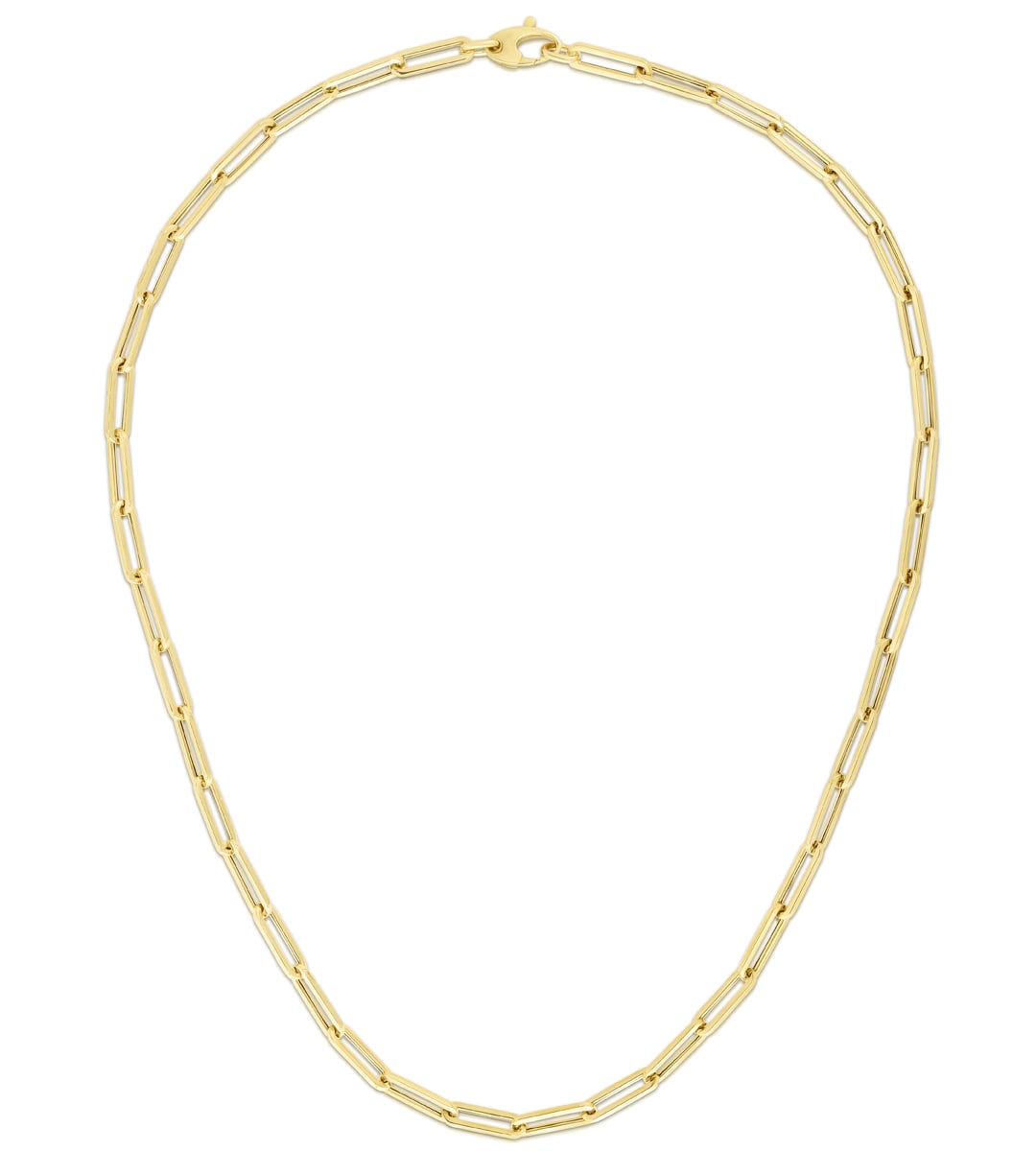 10K Gold 4.2mm Lite Paperclip Necklace