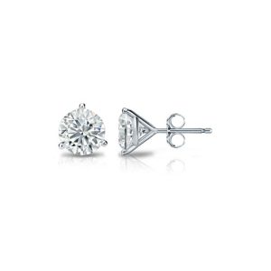 1.25 ctw Three Prong Studs in White Gold