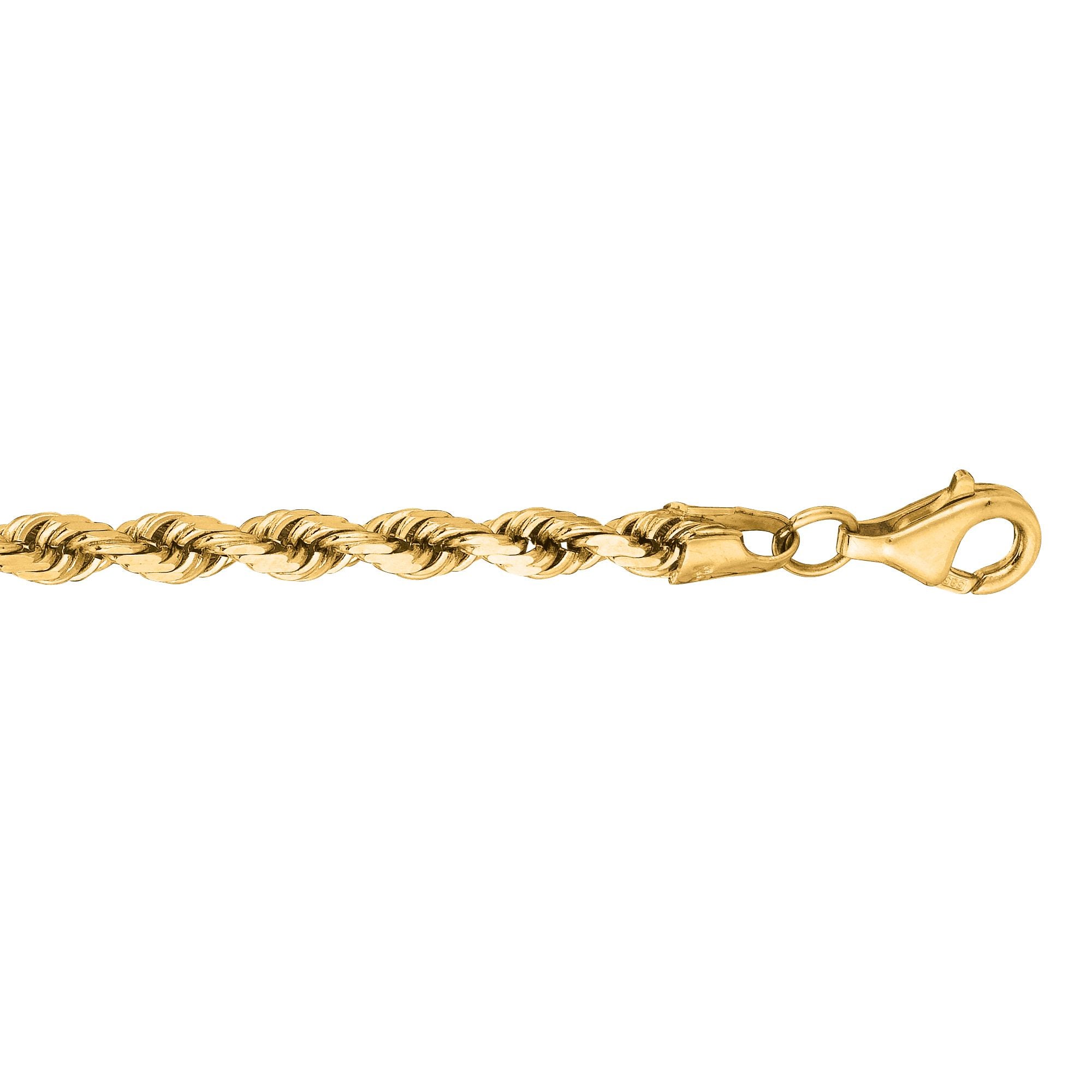 10K Gold 4.0mm Solid Diamond Cut Royal Rope Chain