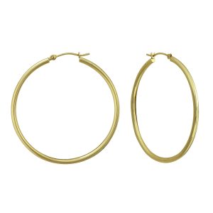 14KT yellow gold thin hoop earrings