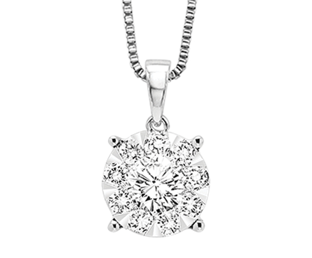 14K Diamond Pendant 1/4 ctw