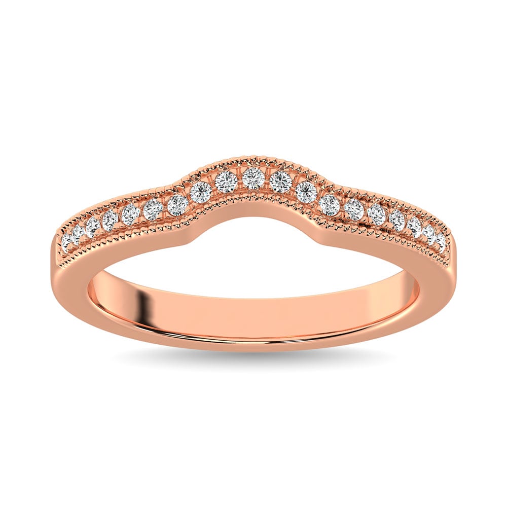 14K Rose Gold 1/6 Ct.tw Diamond Anniversary Band