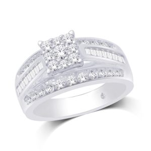 10K White Gold 1 Ct.Tw. Diamond Engagement Invisible Ring