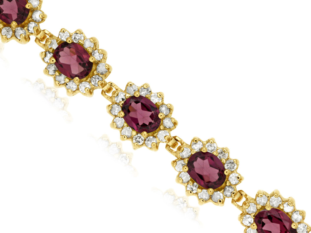 RHODOLITE & DIAMOND BRACELET