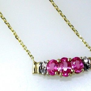 DIAMOND &PINKSAPPHIRE NECKLACE