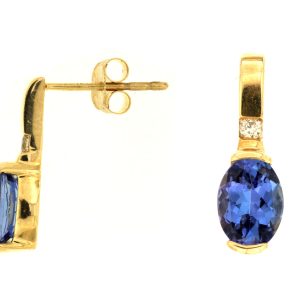 TANZANITE & DIAMOND EARRING