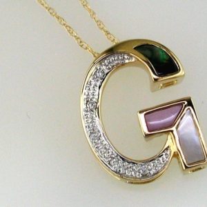 INITIAL DIA & MOPAL PENDANT G