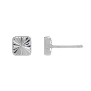 14KT white gold cushion stud earrings