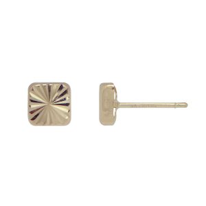 14KT yellow gold cushion stud earrings