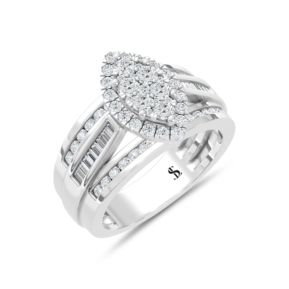 10K White Gold 1 Ct.Tw. Diamond Engagement Ring