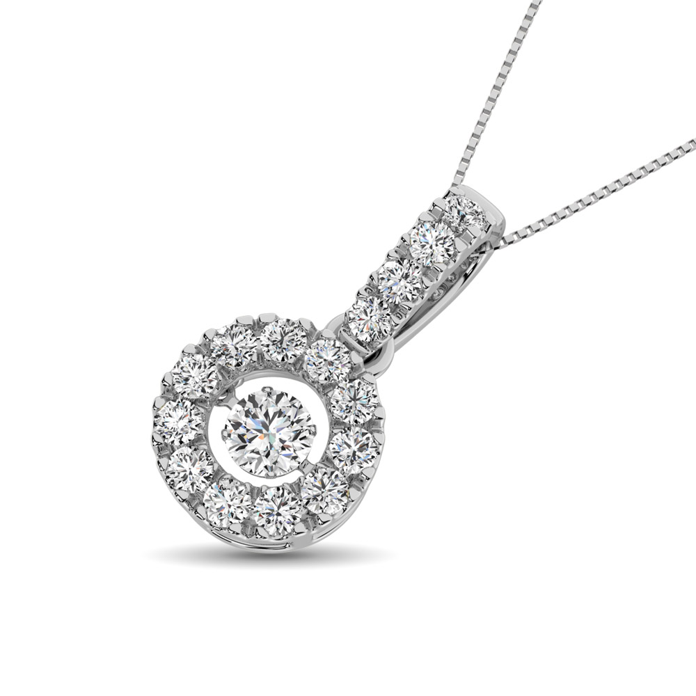 10K White Gold 9/10 Ct.Tw. Moving Diamond Fashion Pendant