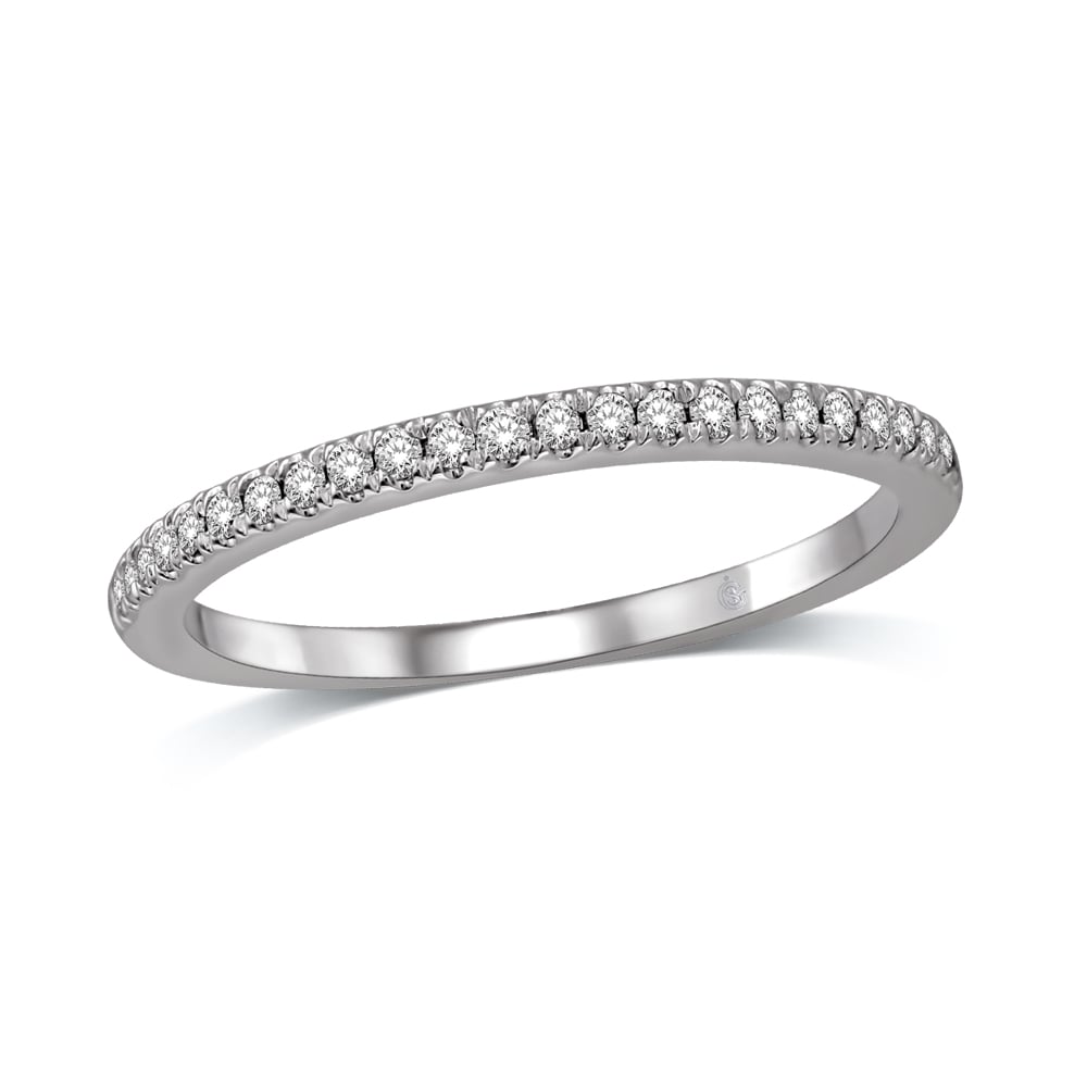 14K White Gold 1/6 Ct.Tw. Diamond Anniversary Band