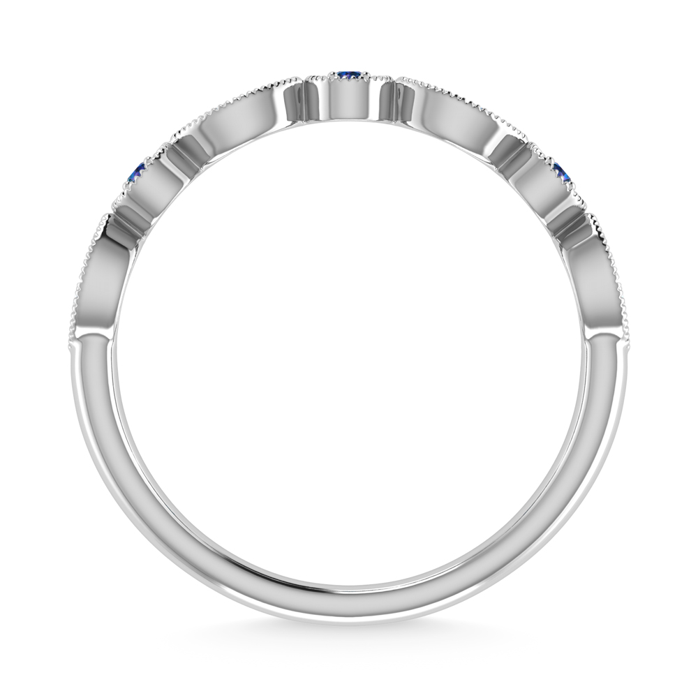 Diamond 1/4 Ct.Tw. And Alexandrite Band in 10K White Gold