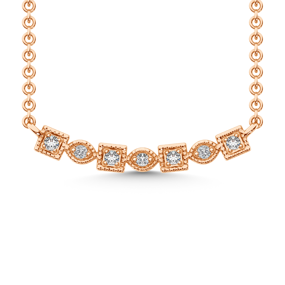 Diamond 1/10 Ct.Tw. Fashion Necklace in 10K Rose Gold