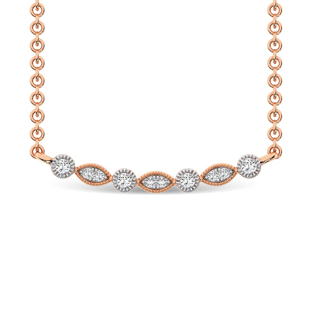 Diamond 1/10 Ct.Tw. Fashion Necklace in 10K Rose Gold
