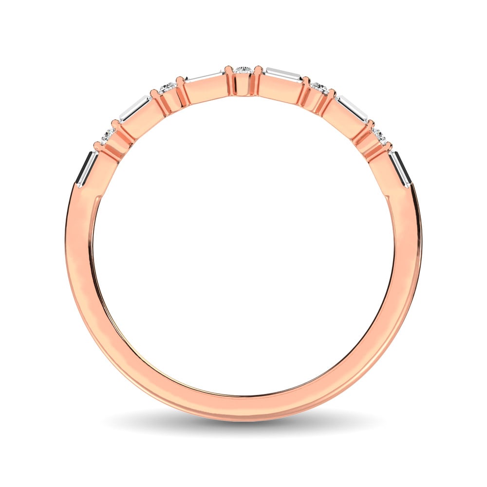 14K Rose Gold 1/10 Ct.tw Diamond Stackable Ring